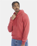 Champion S700 Powerblend Hooded Sweatshirt - Scarlet Heather - model side