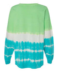 J. America 8229 Unisex Game Day Jersey Long Sleeve T-Shirt - Lime/ Maui Tie-Dye - back