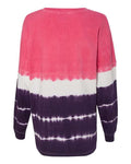 J. America 8229 Unisex Game Day Jersey Long Sleeve T-Shirt - Wildberry/ Very Berry Tie-Dye - back