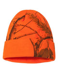 Kati LCB12 12" Licensed Camo Cuffed Beanie - Blaze Realtree AP - front