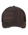 Valucap 3150 Bounty Dirty-Washed Mesh-Back Cap - Charcoal/ Black - front