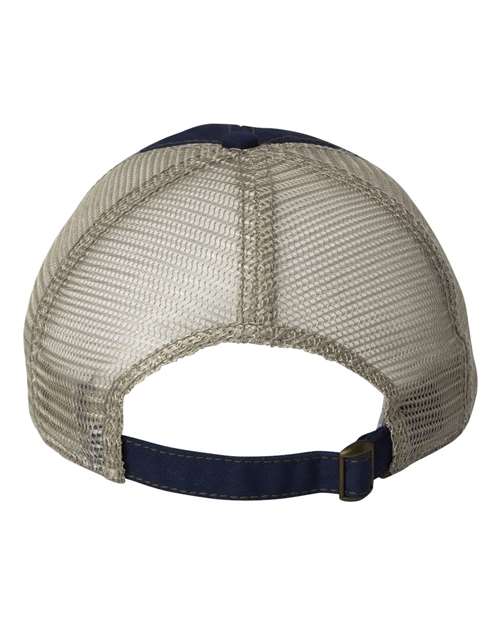 Valucap 3150 Bounty Dirty-Washed Mesh-Back Cap - Navy/ Khaki - back