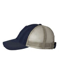Valucap 3150 Bounty Dirty-Washed Mesh-Back Cap - Navy/ Khaki - side