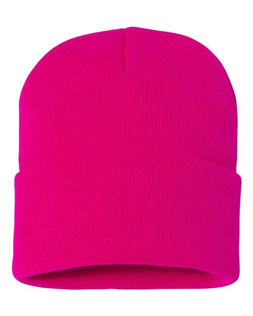 Sportsman SP12 12" Solid Cuffed Beanie - Neon Fuchsia - front