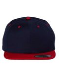 Yupoong 6089M Premium Flat Bill Snapback Cap - Navy/ Red - front