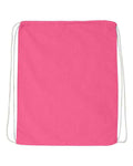 Q-Tees Q4500 Economical Cotton Drawstring Bag - Azalea - back