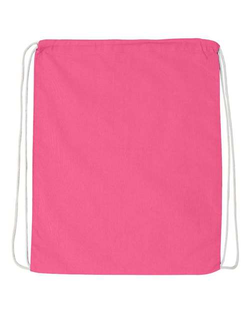 Q-Tees Q4500 Economical Cotton Drawstring Bag - Azalea - front