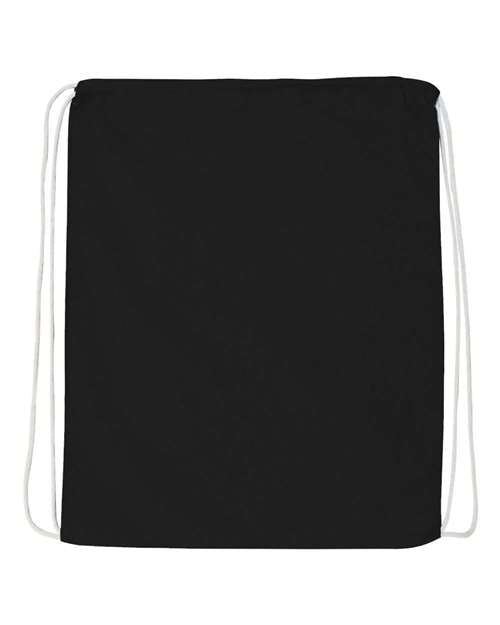 Q-Tees Q4500 Economical Cotton Drawstring Bag - Black - back