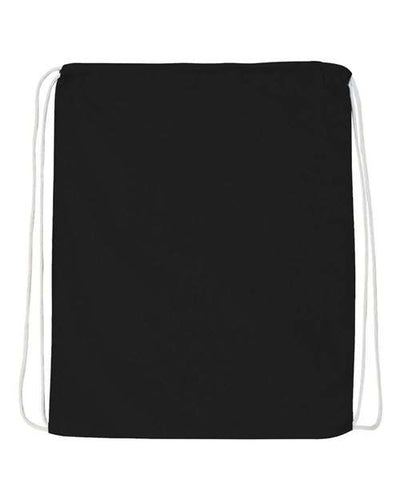 Q-Tees Q4500 Economical Cotton Drawstring Bag - Black - front