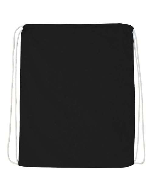 Q-Tees Q4500 Economical Cotton Drawstring Bag - Black - front