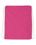 Q-Tees Q4500 Economical Cotton Drawstring Bag - Hot Pink - back