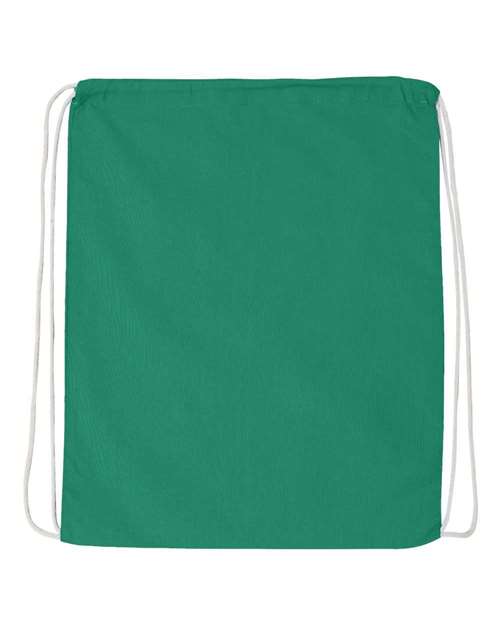 Q-Tees Q4500 Economical Cotton Drawstring Bag - Kelly - front
