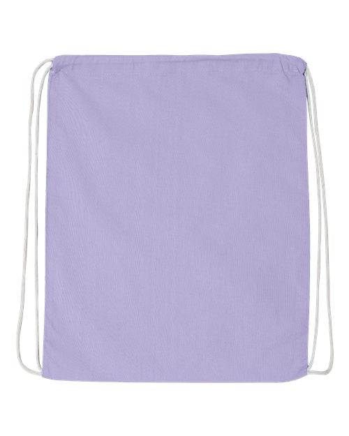 Q-Tees Q4500 Economical Cotton Drawstring Bag - Lavender - back