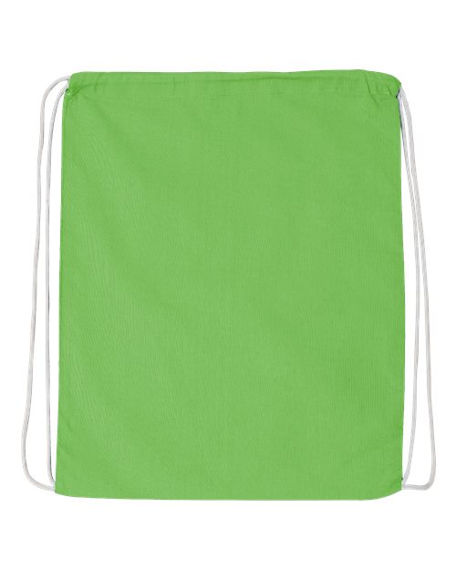 Q-Tees Q4500 Economical Cotton Drawstring Bag - Lime - front