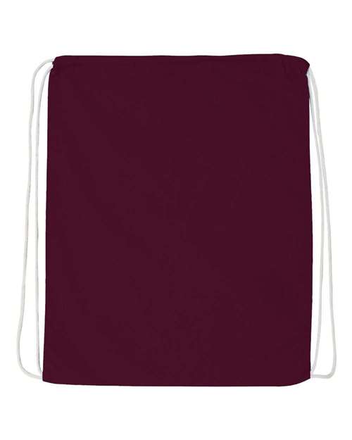 Q-Tees Q4500 Economical Cotton Drawstring Bag - Maroon - back
