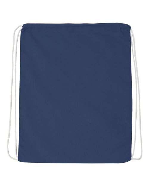 Q-Tees Q4500 Economical Cotton Drawstring Bag - Navy - front