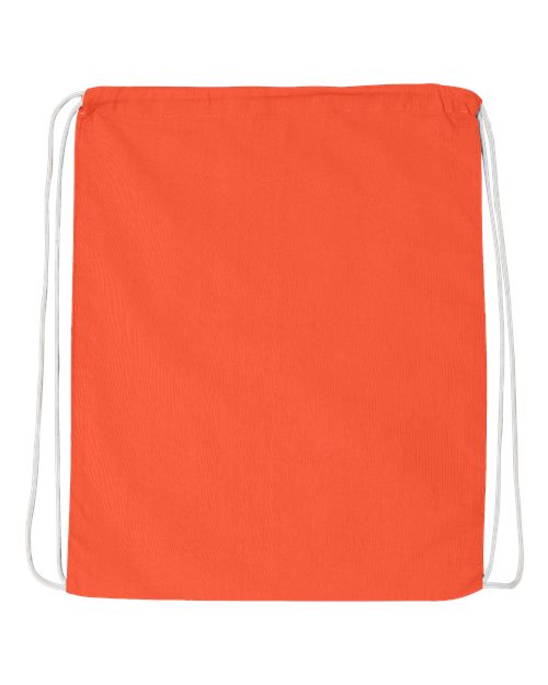 Q-Tees Q4500 Economical Cotton Drawstring Bag - Orange - back