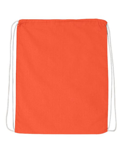 Q-Tees Q4500 Economical Cotton Drawstring Bag - Orange - front
