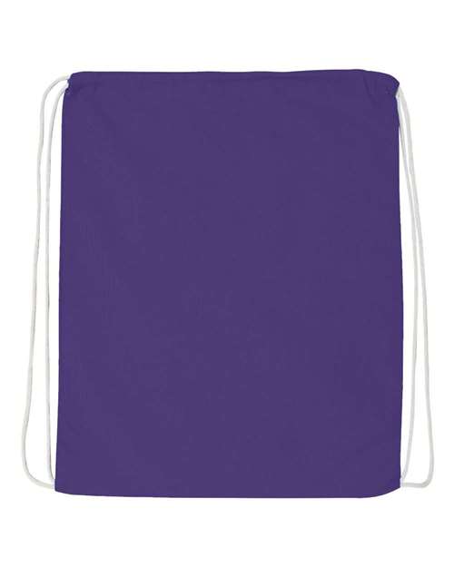 Q-Tees Q4500 Economical Cotton Drawstring Bag - Purple - front