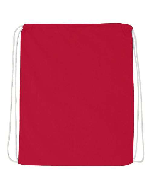 Q-Tees Q4500 Economical Cotton Drawstring Bag - Red - front