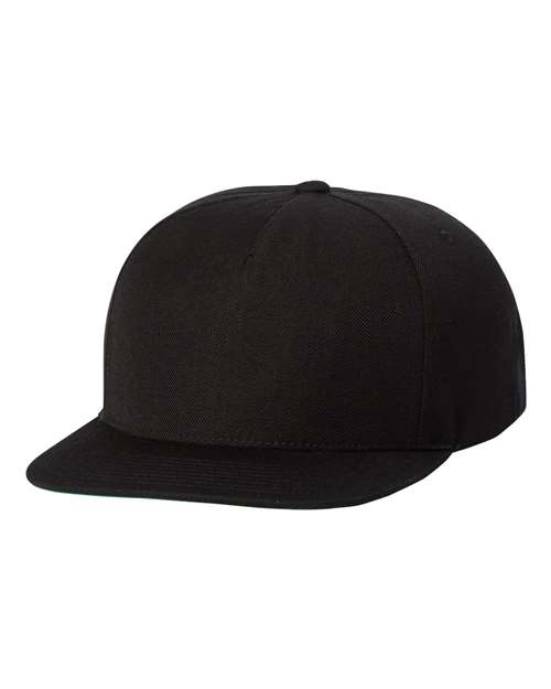 Yupoong 5089M Premium Five-Panel Snapback Cap - Black - front