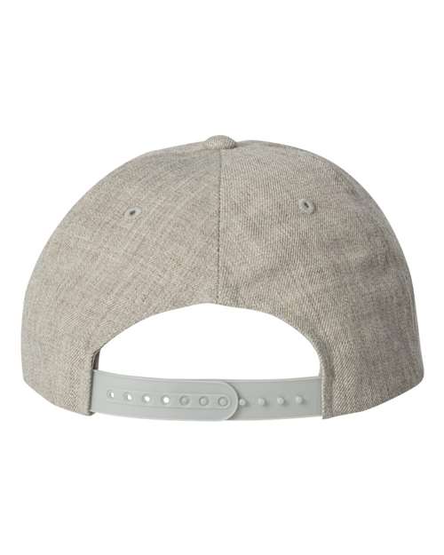 Yupoong 5089M Premium Five-Panel Snapback Cap - Heather Grey - back