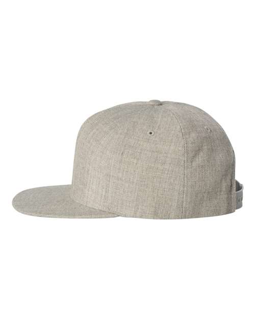 Yupoong 5089M Premium Five-Panel Snapback Cap - Heather Grey - side