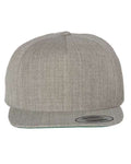 Yupoong 5089M Premium Five-Panel Snapback Cap - Heather Grey - front