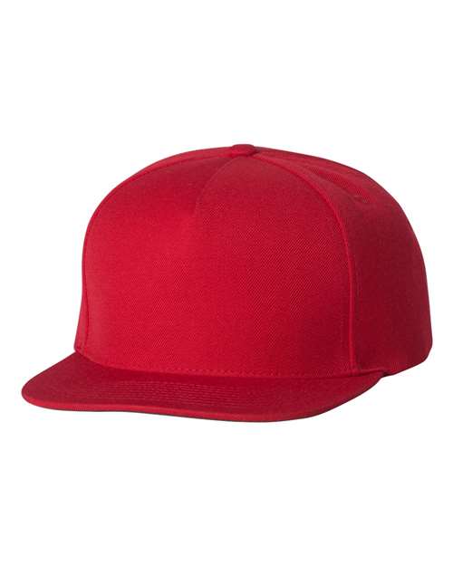 Yupoong 5089M Premium Five-Panel Snapback Cap - Red - front