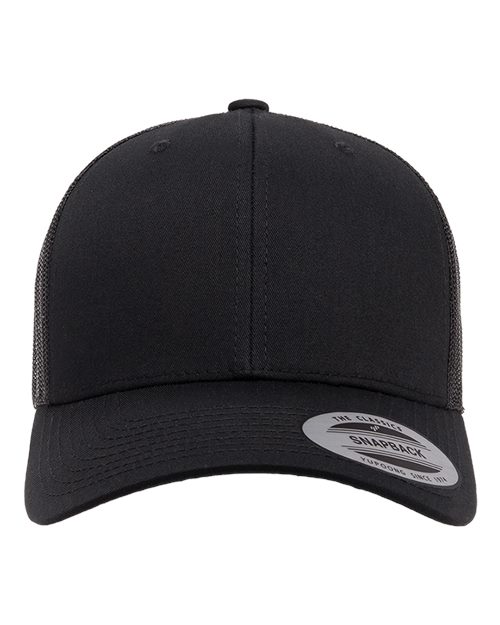 Yupoong 6606 Retro Trucker Cap - Black - front