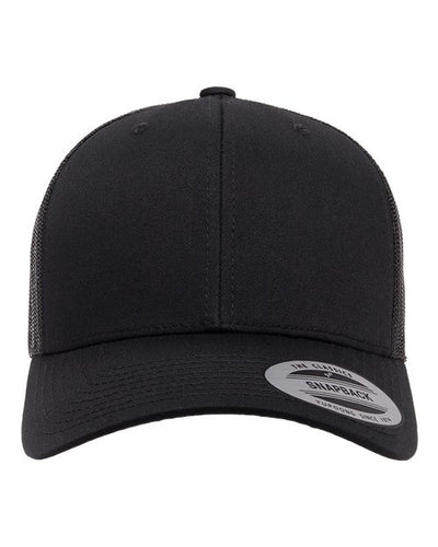 Yupoong 6606 Retro Trucker Cap - Black - front
