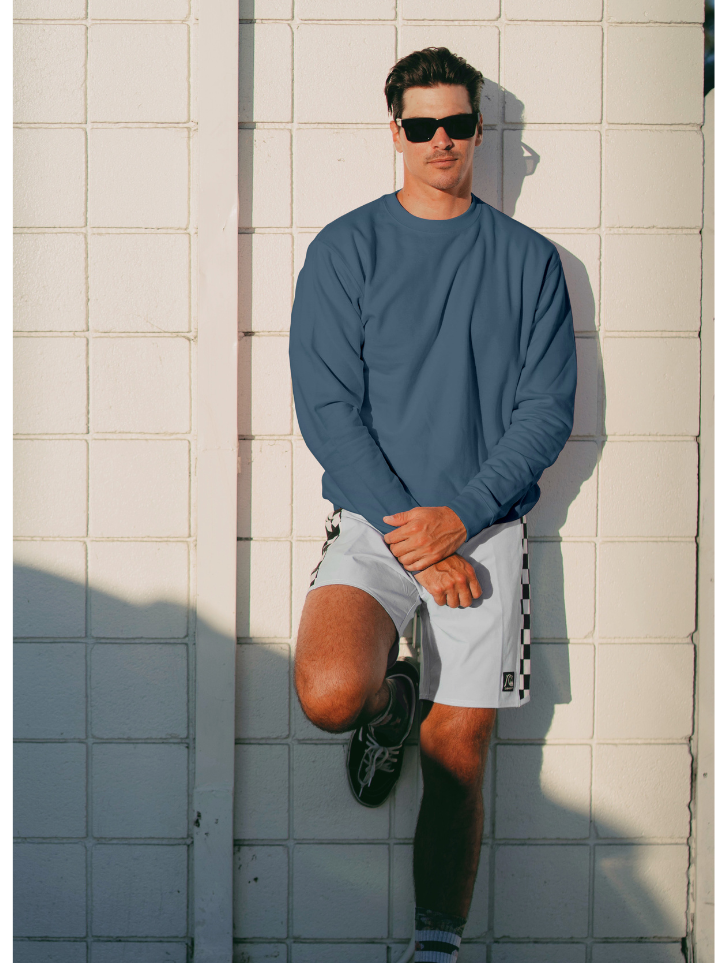 Heavyweight Crewneck Sweatshirt in Storm Blue, additional view