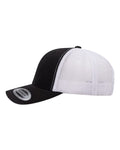 Yupoong 6606 Retro Trucker Cap - Black/ White - side