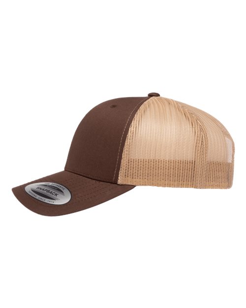 Yupoong 6606 Retro Trucker Cap - Brown/ Khaki - side