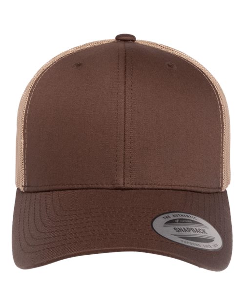 Yupoong 6606 Retro Trucker Cap - Brown/ Khaki - front