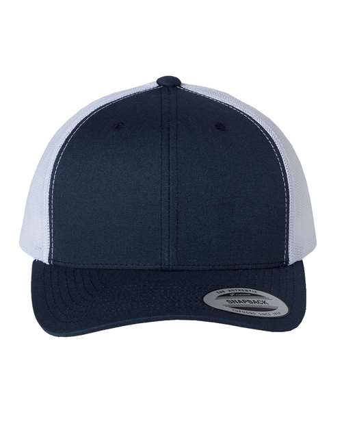 Yupoong 6606 Retro Trucker Cap - Navy/ White - front