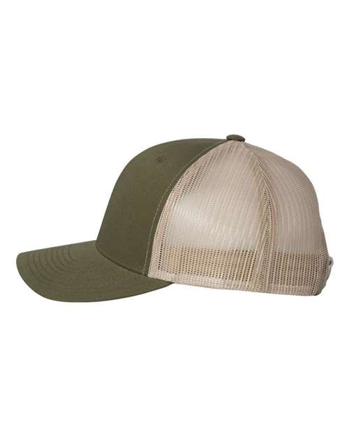 Yupoong 6606 Retro Trucker Cap - Moss/ Khaki - side