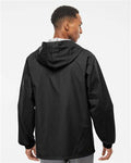 Independent Trading Co. EXP95NB Men's Water-Resistant Hooded Windbreaker - Black - model back