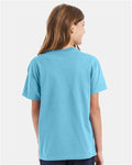 Hanes 5450 Youth Authentic T-Shirt - Blue Horizon - model back