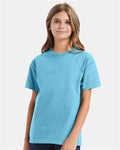 Hanes 5450 Youth Authentic T-Shirt - Blue Horizon - model front