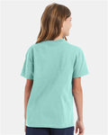Hanes 5450 Youth Authentic T-Shirt - Clean Mint - model back