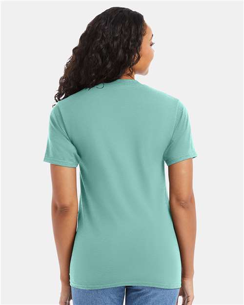 Hanes 5180 Unisex Beefy-T T-Shirt - Clean Mint - model back