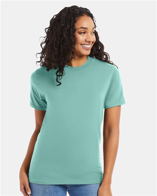 Hanes 5180 Unisex Beefy-T T-Shirt - Clean Mint - model front