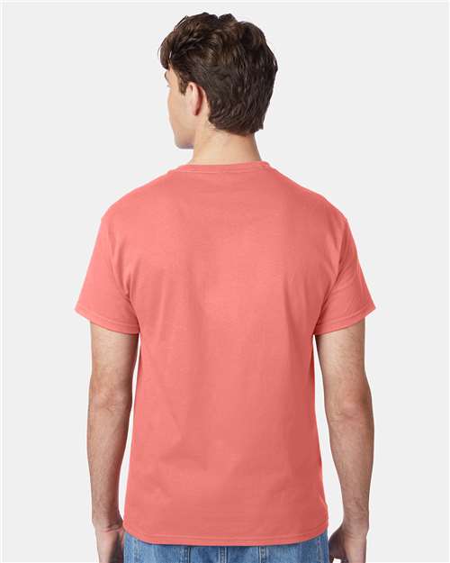 Hanes 5250 Authentic T-Shirt - Charisma Coral - model back