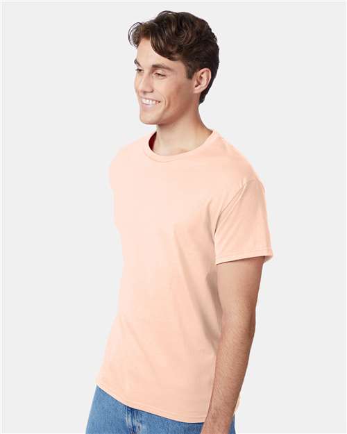 Hanes 5250 Authentic T-Shirt - Candy Orange - model side
