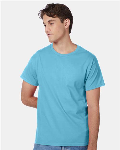 Hanes 5250 Authentic T-Shirt - Blue Horizon - model front