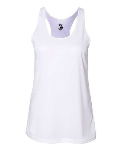 Badger 4166 Women’s B-Core Racerback Tank Top - White - front