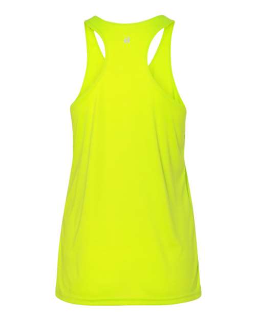 Badger 4166 Women’s B-Core Racerback Tank Top - Safety Yellow - back