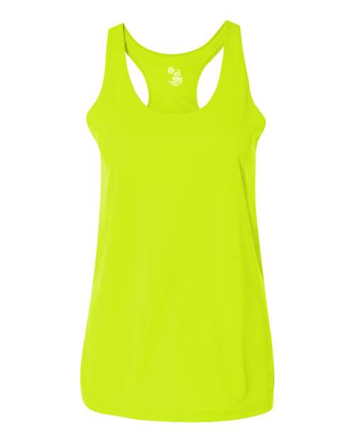 Badger 4166 Women’s B-Core Racerback Tank Top - Safety Yellow - front