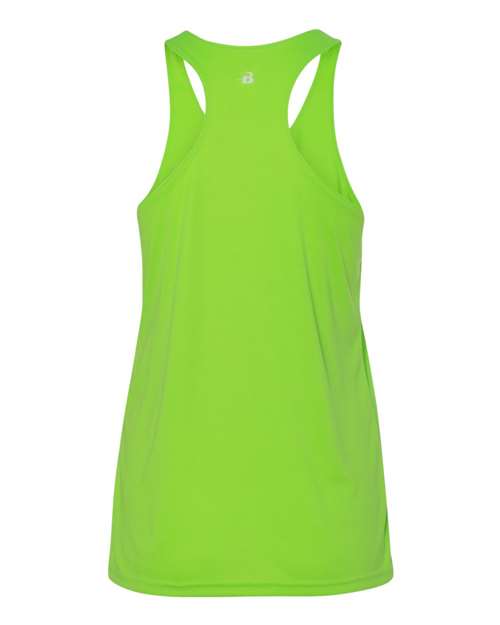 Badger 4166 Women’s B-Core Racerback Tank Top - Lime - back